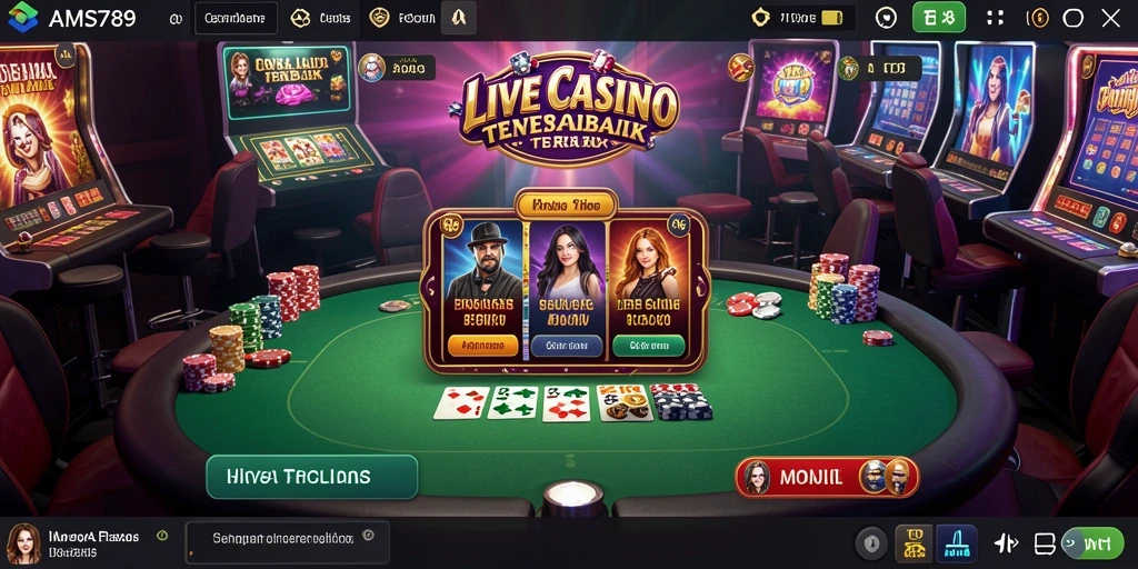 Gameplay Live Casino yang seru dengan dealer langsung.