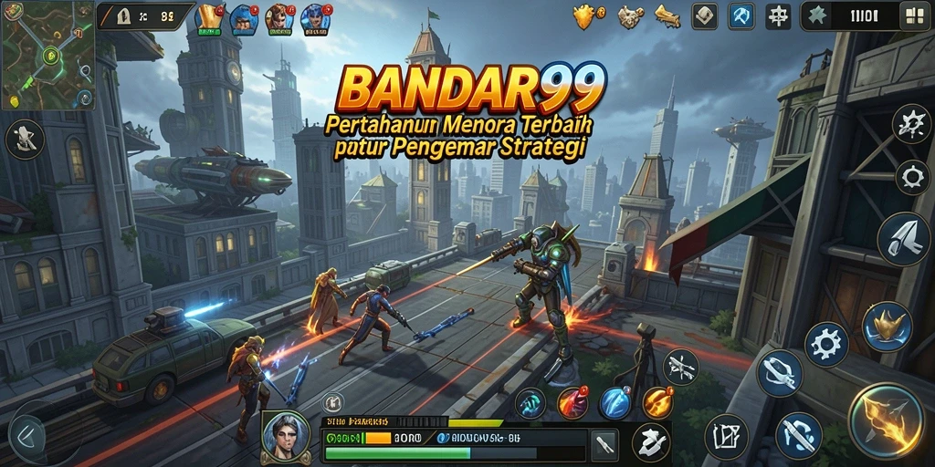 Tampilan menarik dari gameplay Tower Defense BANDAR99.