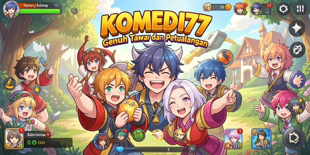 Tampilan gameplay KOMEDI77 dengan karakter Anime yang menghibur.