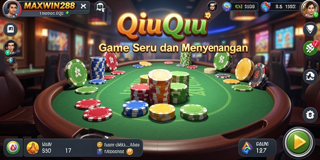 Tampilan gameplay QiuQiu yang seru dan penuh aksi di MAXWIN288.