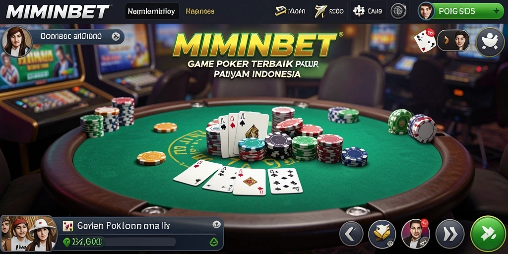 Tampilan gameplay menarik dari MIMINBET saat bermain poker.