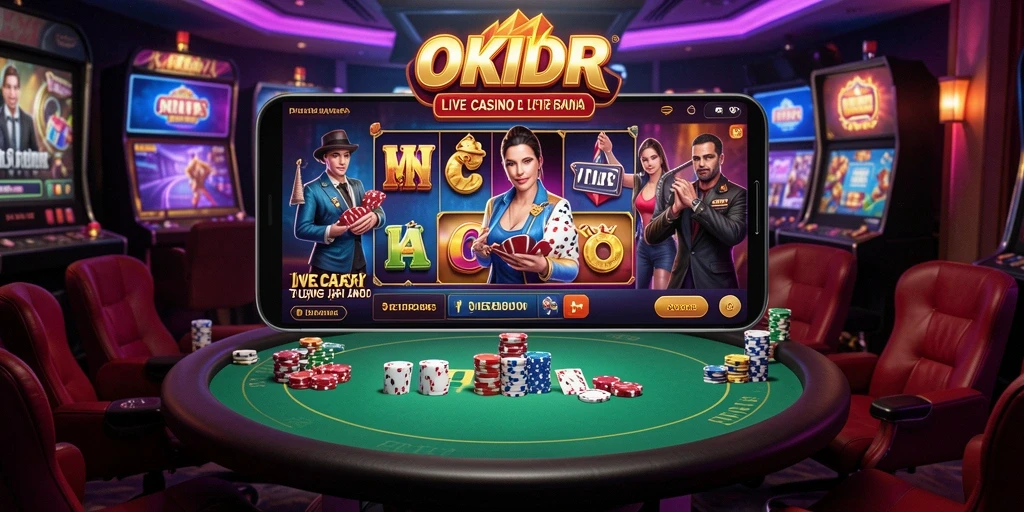 Gameplay Live Casino OKIDR yang mendebarkan dan interaktif.